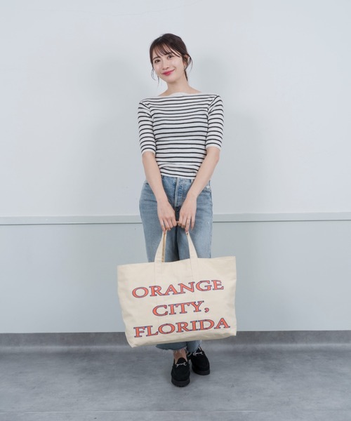 The Bagmati（ザバグマティ）の「【THE BAGMATI/ザ・バグマティー】ユニセックス コットンキャンバスバッグ　トートバッグ ラージサイズ（トートバッグ・レディース・ライトブルー/クリーム/ベージュ・FREE）」の10枚目の写真