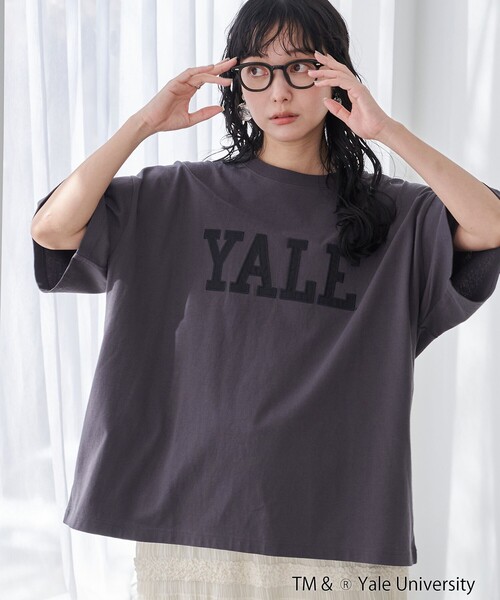 coen(コーエン)の「YALE別注 ゆるシルエットTシャツ(Tシャツ/カットソー・レディース・ライトブルー/クリーム/オフホワイト/ダークグレー・L/M)」の3枚目の写真
