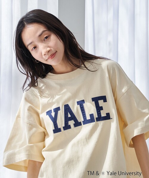 coen(コーエン)の「YALE別注 ゆるシルエットTシャツ(Tシャツ/カットソー・レディース・ライトブルー/クリーム/オフホワイト/ダークグレー・L/M)」の4枚目の写真