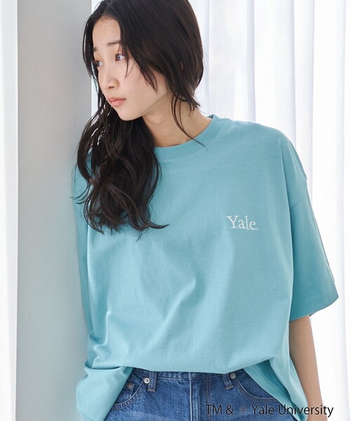 coen(コーエン)の「YALE別注 ゆるシルエットTシャツ(Tシャツ/カットソー・レディース・ライトブルー/クリーム/オフホワイト/ダークグレー・L/M)」の1枚目の写真