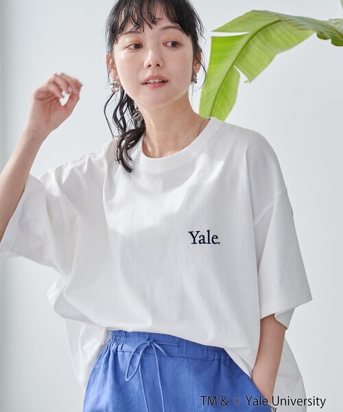 coen(コーエン)の「YALE別注 ゆるシルエットTシャツ(Tシャツ/カットソー・レディース・ライトブルー/クリーム/オフホワイト/ダークグレー・L/M)」の5枚目の写真
