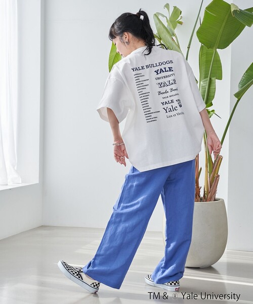 coen(コーエン)の「YALE別注 ゆるシルエットTシャツ(Tシャツ/カットソー・レディース・ライトブルー/クリーム/オフホワイト/ダークグレー・L/M)」の12枚目の写真