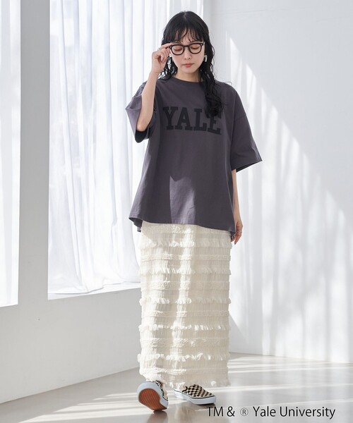coen(コーエン)の「YALE別注 ゆるシルエットTシャツ(Tシャツ/カットソー・レディース・ライトブルー/クリーム/オフホワイト/ダークグレー・L/M)」の15枚目の写真