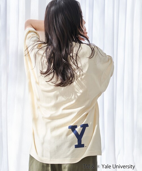 coen(コーエン)の「YALE別注 ゆるシルエットTシャツ(Tシャツ/カットソー・レディース・ライトブルー/クリーム/オフホワイト/ダークグレー・L/M)」の21枚目の写真