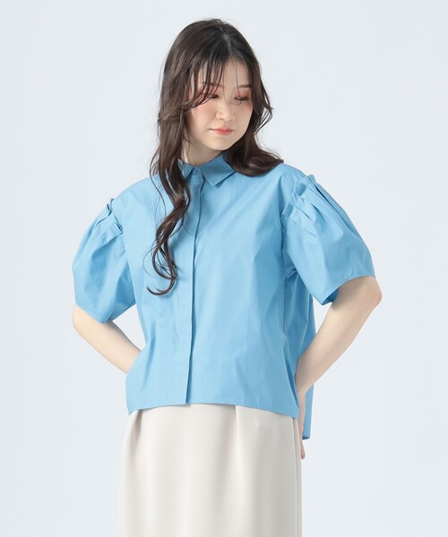 BEAMS HEART（ビームスハート）の「【3色展開】肩タック ビッグ シャツ（シャツ/ブラウス・レディース・オフホワイト/サックスブルー/ブラック・FREE）」の3枚目の写真