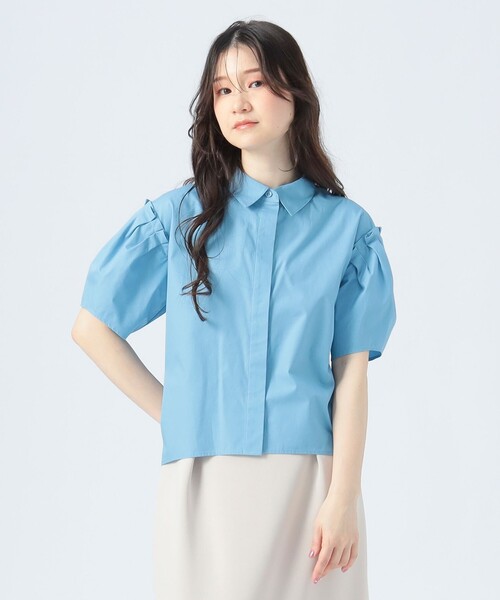 BEAMS HEART（ビームスハート）の「【3色展開】肩タック ビッグ シャツ（シャツ/ブラウス・レディース・オフホワイト/サックスブルー/ブラック・FREE）」の10枚目の写真