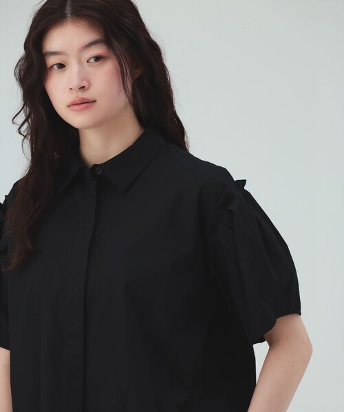 BEAMS HEART(ビームスハート)の「【8/13値下げ】肩タック ビッグ シャツ(シャツ/ブラウス・レディース・オフホワイト/サックスブルー/ブラック・FREE)」の6枚目の写真
