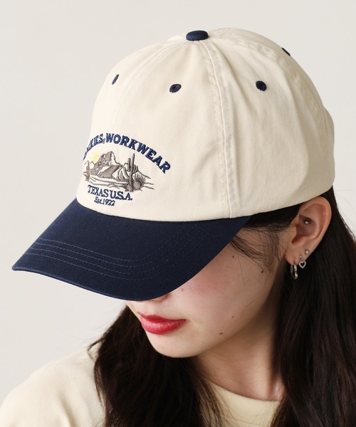 Dickies（ディッキーズ）の「Dickies/ディッキーズ EX 2TONE MOUNTAIN EMBROIDERY CAP キャップ（キャップ・メンズ・アイボリー/ブラウン/ブラック/ダークネイビー・FREE）」の2枚目の写真
