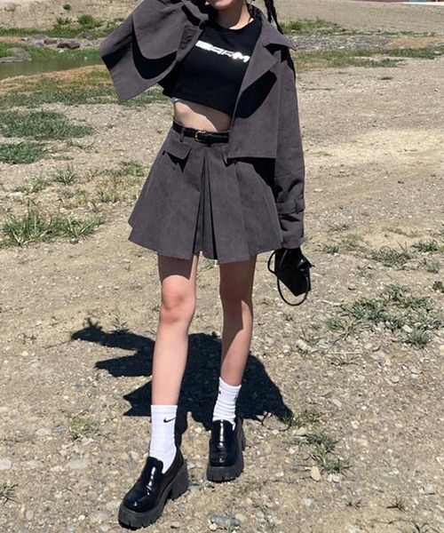 merrylatte（メリーラテ）の「ショート丈トレンチコート（トレンチコート・レディース・チャコール・FREE）」の13枚目の写真