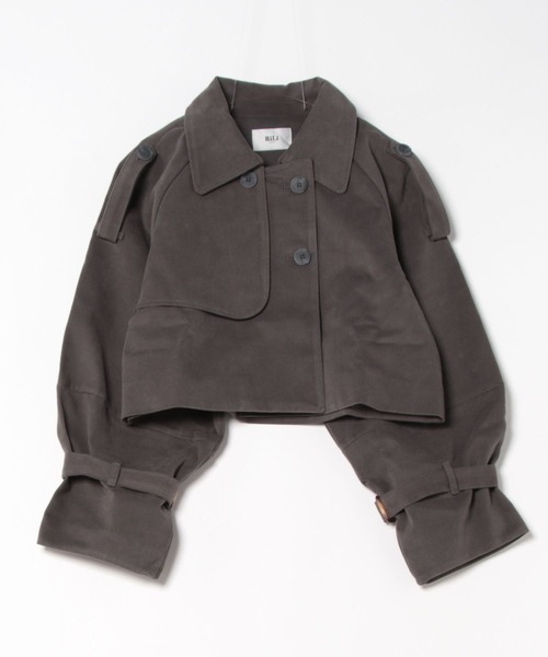 merrylatte（メリーラテ）の「ショート丈トレンチコート（トレンチコート・レディース・チャコール・FREE）」の14枚目の写真