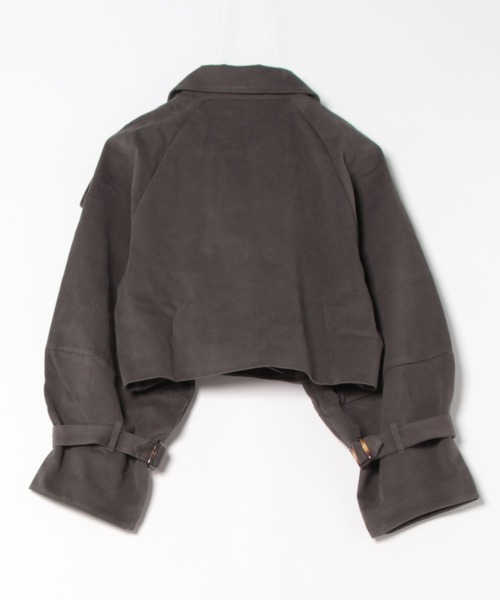 merrylatte（メリーラテ）の「ショート丈トレンチコート（トレンチコート・レディース・チャコール・FREE）」の15枚目の写真