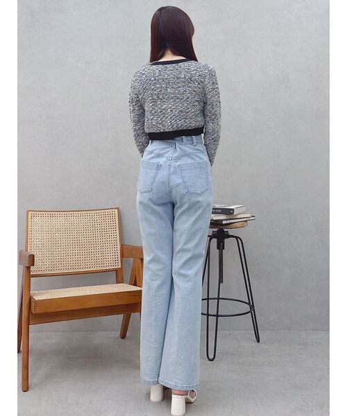 MERCURYDUO（マーキュリーデュオ）の「ブーツカットデニムパンツ（デニムパンツ・レディース・ブルー/ブラック・MEDIUM/SMALL）」の16枚目の写真