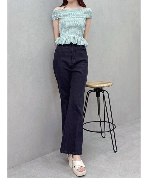 MERCURYDUO（マーキュリーデュオ）の「ブーツカットデニムパンツ（デニムパンツ・レディース・ブルー/ブラック・MEDIUM/SMALL）」の20枚目の写真