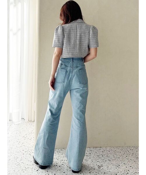 MERCURYDUO（マーキュリーデュオ）の「ブーツカットデニムパンツ（デニムパンツ・レディース・ブルー/ブラック・MEDIUM/SMALL）」の10枚目の写真