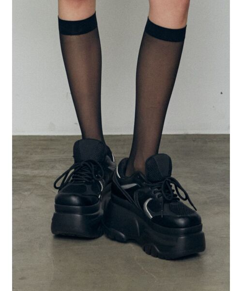 EMODA（エモダ）の「シアーハイソックス（ソックス/靴下・レディース・ブラック・FREE）」の2枚目の写真