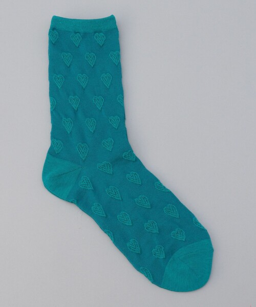 coen（コーエン）の「【再入荷・新色登場】ハート ジャガード ソックス（ソックス/靴下・レディース・ターコイズブルー/オフホワイト/ブラック/ピンク/レッド/コバルトブルー/ロイヤルブルー/その他1/その他2・FREE）」の3枚目の写真