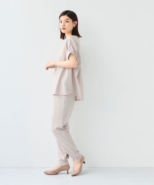 CROSS FUNCTION（クロスファンクション）の「《シワになりにくい》【セットアップ】カットジョーゼット前スリットジョガーパンツ【CF/クロスファンクション】（その他パンツ・レディース・ライトグレー/ブラック・LL/L/M）」の19枚目の写真