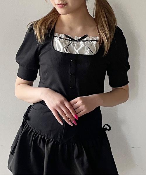 one way（ワンウェイ）の「レイヤード風半袖カットソー（Tシャツ/カットソー・レディース・グレー/ブラック/ホワイト/ピンク・FREE）」の10枚目の写真