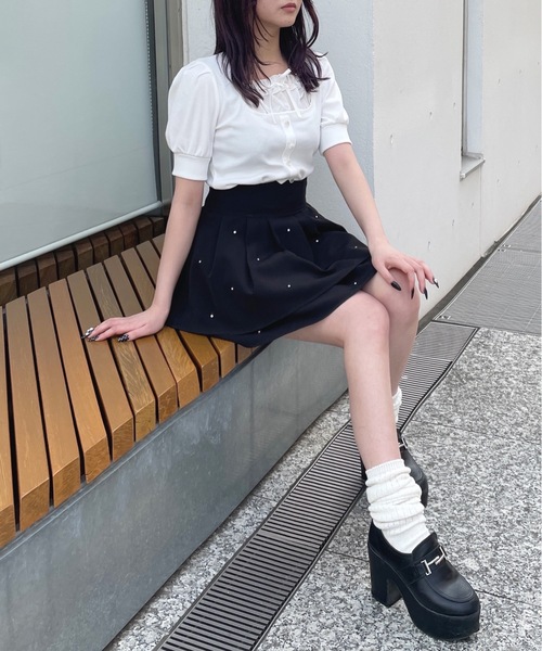 セール】レイヤード風半袖カットソー（Tシャツ/カットソー