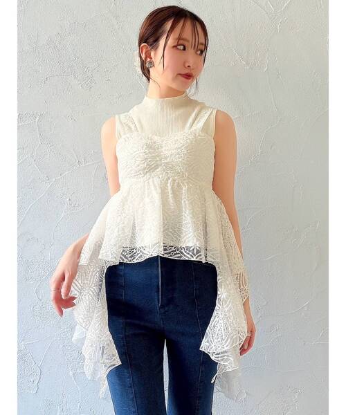 dazzlin（ダズリン）の「レースビッグフリルブラウス（シャツ/ブラウス・レディース・オフホワイト・FREE）」の5枚目の写真
