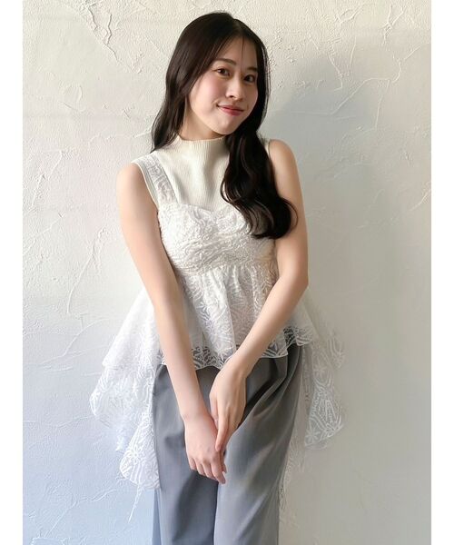 dazzlin（ダズリン）の「レースビッグフリルブラウス（シャツ/ブラウス・レディース・オフホワイト・FREE）」の8枚目の写真