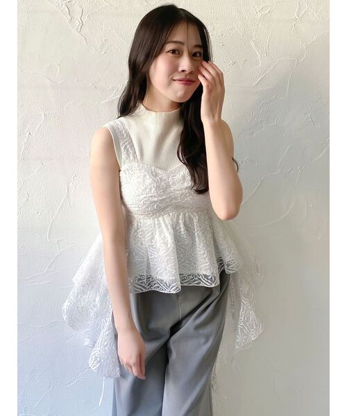 dazzlin（ダズリン）の「レースビッグフリルブラウス（シャツ/ブラウス・レディース・オフホワイト・FREE）」の9枚目の写真