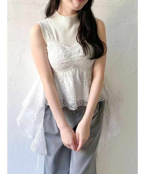 dazzlin（ダズリン）の「レースビッグフリルブラウス（シャツ/ブラウス・レディース・オフホワイト・FREE）」の10枚目の写真