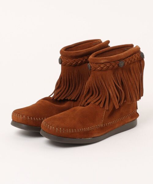 Minnetonka(ミネトンカ)の「【RS】【MINNETONKA】ハイ トップ バック ジッパー ブーツ HI TOP BACK ZIP BOOTS(ブーツ・レディース・ダークブラウン/グレー/ライトブラウン/ブラウン・US5.5/US5)」の1枚目の写真