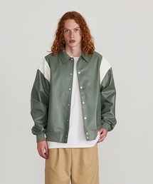 Revo.（レボ）の「Revo. ヴィンテージライクレザー コーチ バーシティジャケット オーバーサイズ（ブルゾン）」