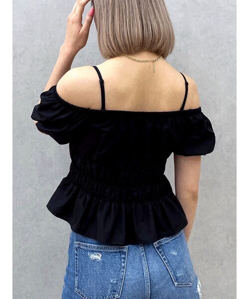 GYDA（ジェイダ）の「GDチャームオフショルブラウス（シャツ/ブラウス・レディース・その他1/ブラック/オフホワイト・FREE）」の18枚目の写真