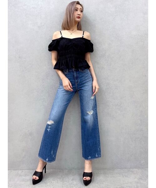 GYDA（ジェイダ）の「GDチャームオフショルブラウス（シャツ/ブラウス・レディース・その他1/ブラック/オフホワイト・FREE）」の21枚目の写真