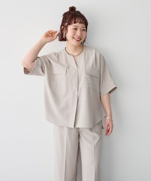 ブラウス シャツ リネンMIXサファリシャツ「2025summer catalog item」 レディース セール】 リネンMIXサファリシャツ《2025summer catalog item