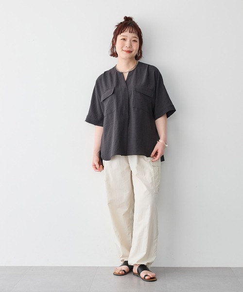 DRAWEL リネン プリントサファリシャツ IENA　トゥモローランド　美品 DRAWEL リネン プリントサファリシャツ IENA トゥモローランド