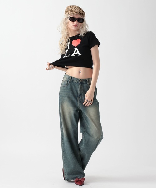 FOREVER 21（フォーエバー トゥエンティーワン）の「【2025SS】LOVETシャツ（Tシャツ/カットソー・レディース・オフホワイト/ブラック/カモフラージュ・FREE）」の6枚目の写真