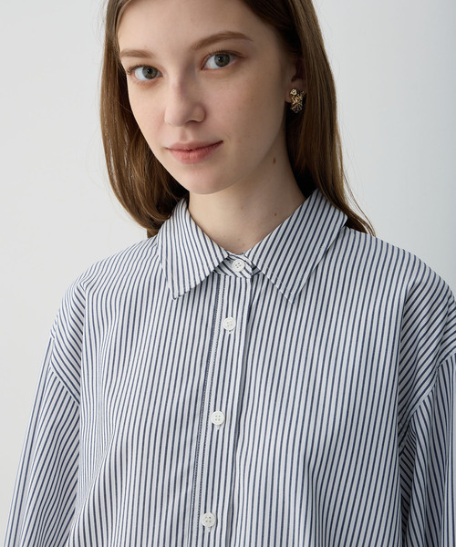 2022春夏コレクション HENRIK VIBSKOV ストライプ　長袖シャツ ワイシャツ ストライプ ネイビー ブロード LOUIS & CLERK｜STYLE