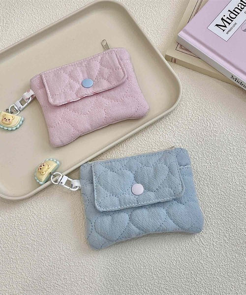 Mignonjour/チャーム付きハートキルティングミニポーチ M2735（ポーチ