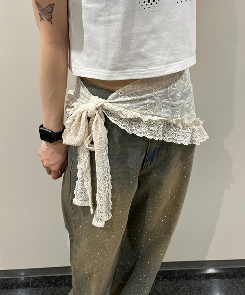 WEGO(ウィゴー)の「WEGO/マルチレースラップスカート(スカート・レディース・アイボリー・FREE)」の6枚目の写真