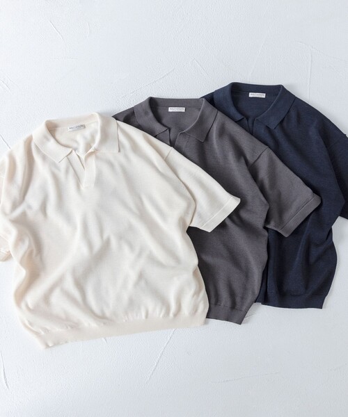 BEAUTY&YOUTH シャイン ギマ スキッパー ポロシャツ スキッパーポロ BEAUTY&YOUTH UNITED ARROWS（ビューティーアンドユース