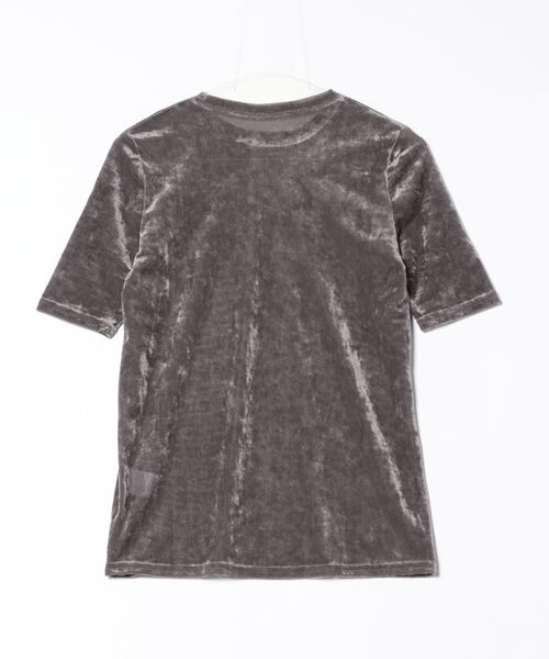 STYLEBLOCK（スタイルブロック）の「シアーベロアハーフスリーブTシャツ（Tシャツ/カットソー・レディース・ブラック/グレー/ホワイト系その他/ブラウン・M）」の5枚目の写真