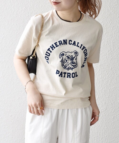 MIXTA(ミクスタ)の「Mixta:〈洗濯機可能〉アニマル ロゴ ショート スリーブ TEE(Tシャツ/カットソー・レディース・ブルー/ナチュラル/ライトグレー/ダークグレー・ONE SIZE)」の4枚目の写真