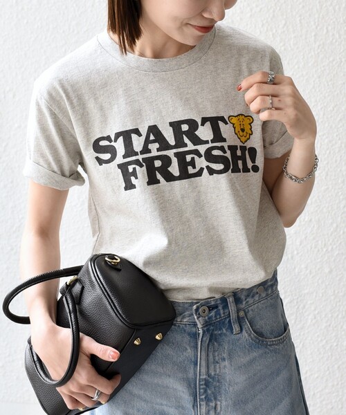 MIXTA(ミクスタ)の「Mixta:〈洗濯機可能〉アニマル ロゴ ショート スリーブ TEE(Tシャツ/カットソー・レディース・ブルー/ナチュラル/ライトグレー/ダークグレー・ONE SIZE)」の1枚目の写真