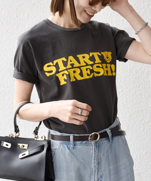 MIXTA(ミクスタ)の「Mixta:〈洗濯機可能〉アニマル ロゴ ショート スリーブ TEE(Tシャツ/カットソー・レディース・ブルー/ナチュラル/ライトグレー/ダークグレー・ONE SIZE)」の3枚目の写真