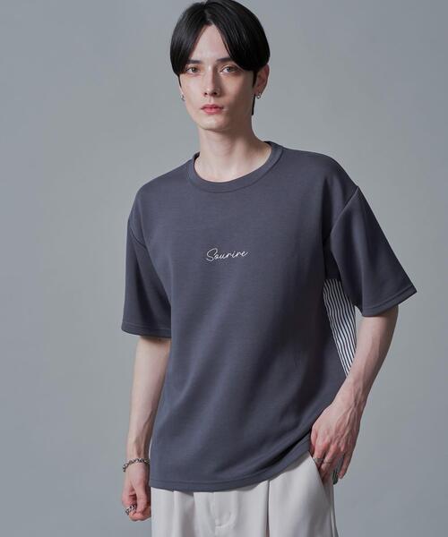 BROWNY(ブラウニー)の「BROWNY/シャツドッキングT(Tシャツ/カットソー・メンズ・ホワイト/チャコールグレー・MEDIUM/LARGE)」の2枚目の写真