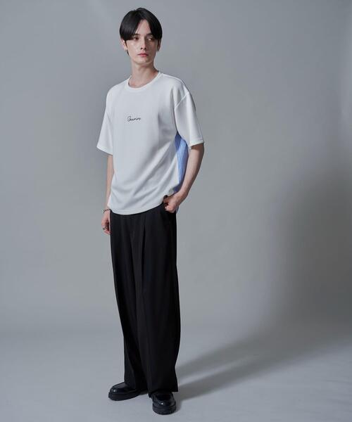 BROWNY(ブラウニー)の「BROWNY/シャツドッキングT(Tシャツ/カットソー・メンズ・ホワイト/チャコールグレー・MEDIUM/LARGE)」の3枚目の写真