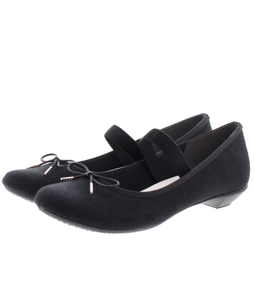 JELLY BEANS(ジェリービーンズ)の「ゴムストラップリボンモールドソールパンプス【Made in Japan】(125-53123)JELLY BEANS(ジェリービーンズ)(パンプス・レディース・グレー/ベージュ/ブラック・24.5/24/23/23.5/22.5)」の2枚目の写真
