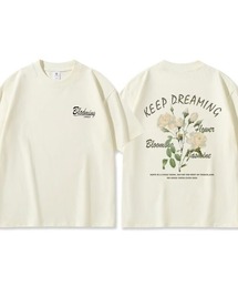 後ろ花柄プリント　トップス