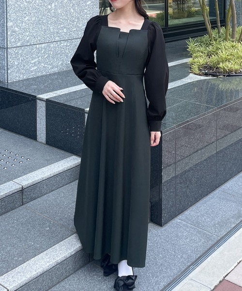 美品✨Plusnoa プラスノア　ショコラティエールワンピース　長袖　ブラック 美品✨Plusnoa プラスノア ショコラティエールワンピース 長袖