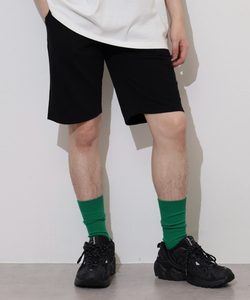 FUNALIVE(ファンアライブ)の「サッカー生地 無地 ハーフパンツ(チノパンツ・メンズ・ネイビー/ベージュ/ブラック/チャコールグレー/カーキ・LL/L/M)」の2枚目の写真