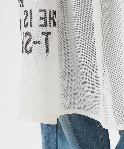 BEAMS BOY（ビームスボーイ）の「プリント メッシュ ワンピース（ワンピース・レディース・ネイビー/オフホワイト・ONE SIZE）」の9枚目の写真