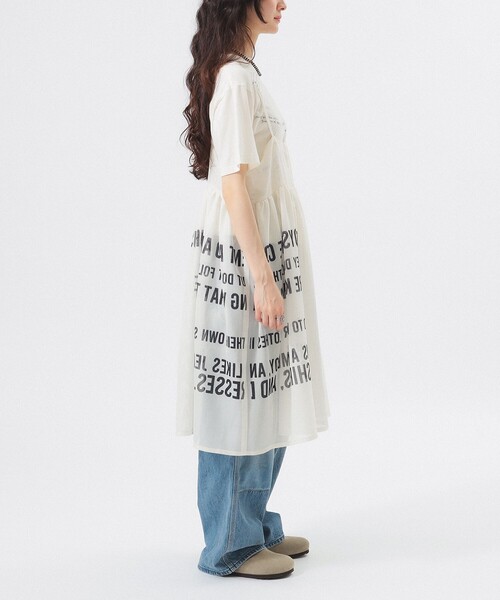 BEAMS BOY（ビームスボーイ）の「プリント メッシュ ワンピース（ワンピース・レディース・ネイビー/オフホワイト・ONE SIZE）」の10枚目の写真